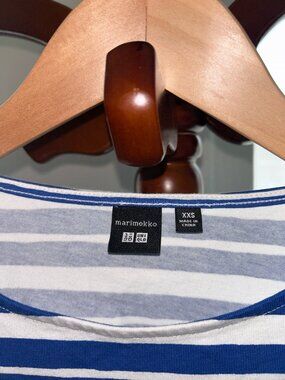 Uniqlo Marimekko Oversized Blue Stripped Top, XXS